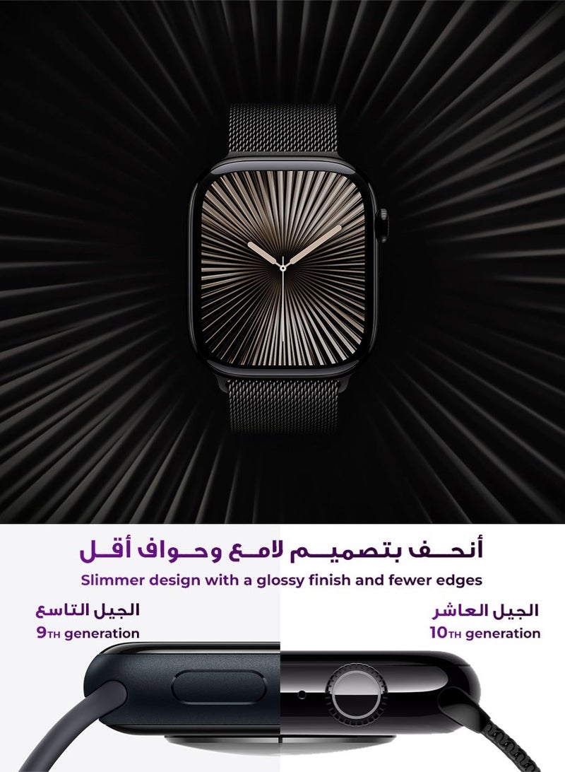 Urjwan Smartwatch Series 10 Black 46mm: AMOLED Ultra-Clear Display, Photo Display Feature, Exclusive App, “Remember You” instance messaging, Slimmer Design with Reduced Bezels, New Colors with Extra Strap, Call & Notification Support. - Image 2